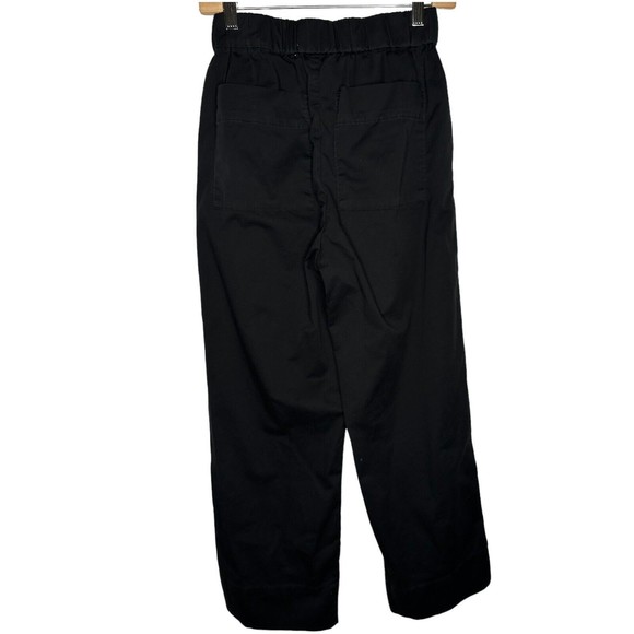 EVERLANE Organic Cotton the Easy Pants Elastic Waist Black Sz 4 - Picture 2 of 12
